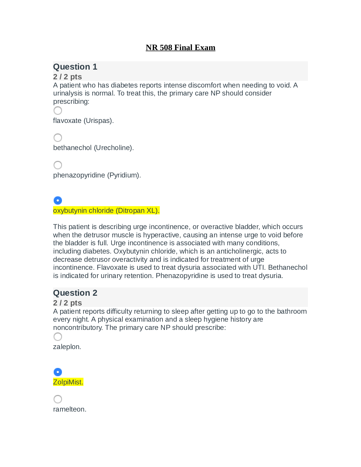 Preview image for NR 508 Final Exam Practice Question and Answers with Rationale LATEST 2022-2023